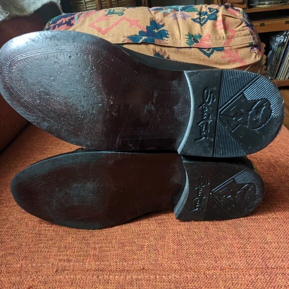 Santoni Leather Oxford Loafer Italian Slip On Polished Dark Cognac 33133 KK - Picture 9 of 11